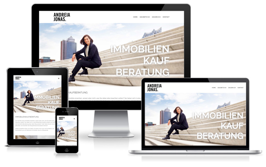 WordPress Webdesign - Andreia Jonas Immobilien Kauf Beratung