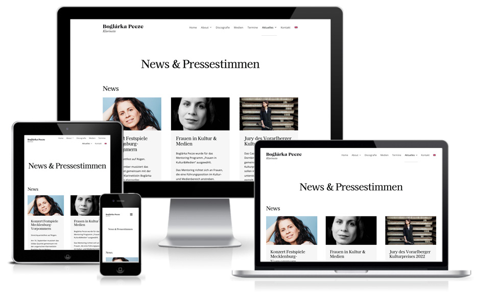 Website Musikerin Klarinettistin Boglarka Pecze Freiburg