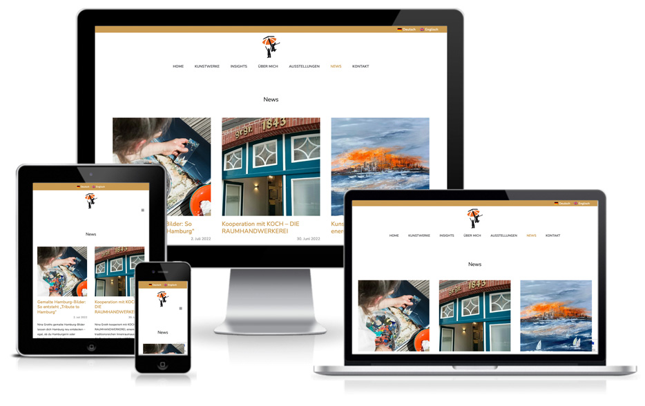Website Nina Groth bildende Künstlerin Deutschland