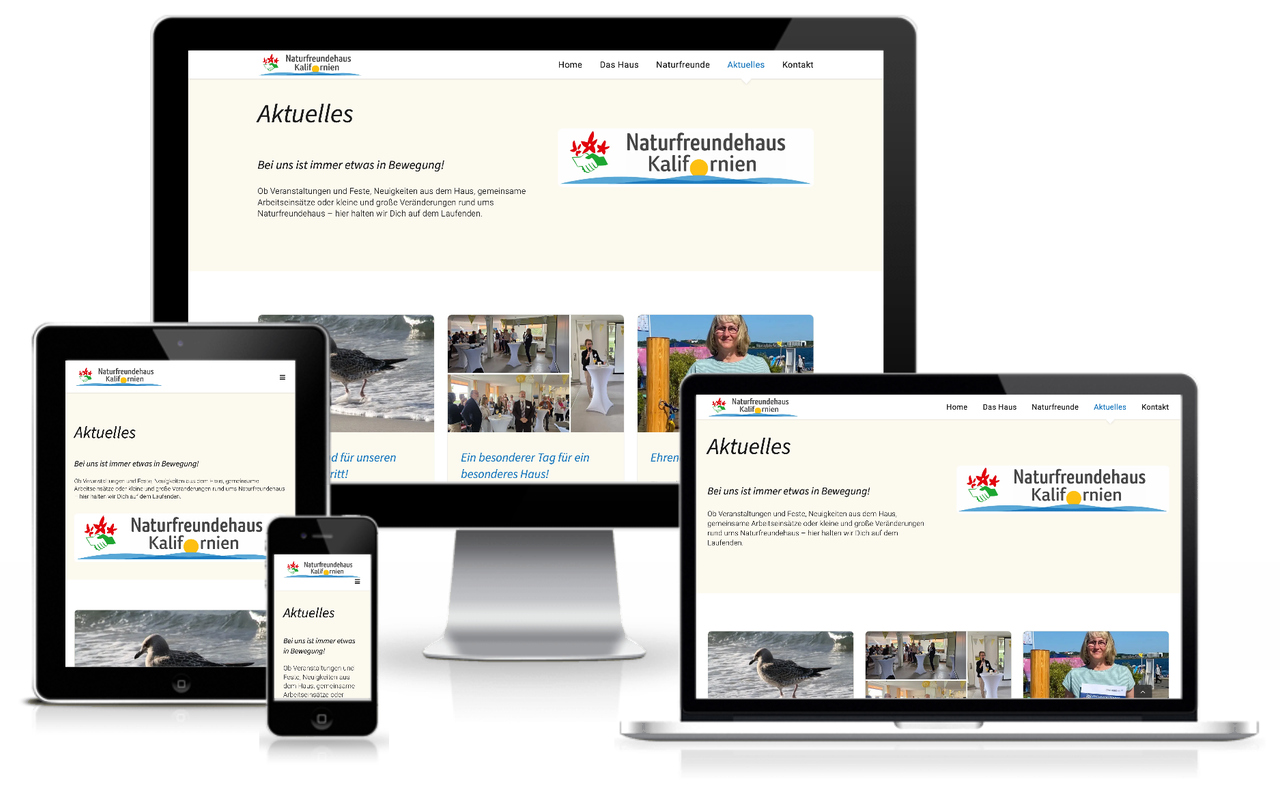 Webdesign für Naturfreundehaus Kalifornien - Aktuelles