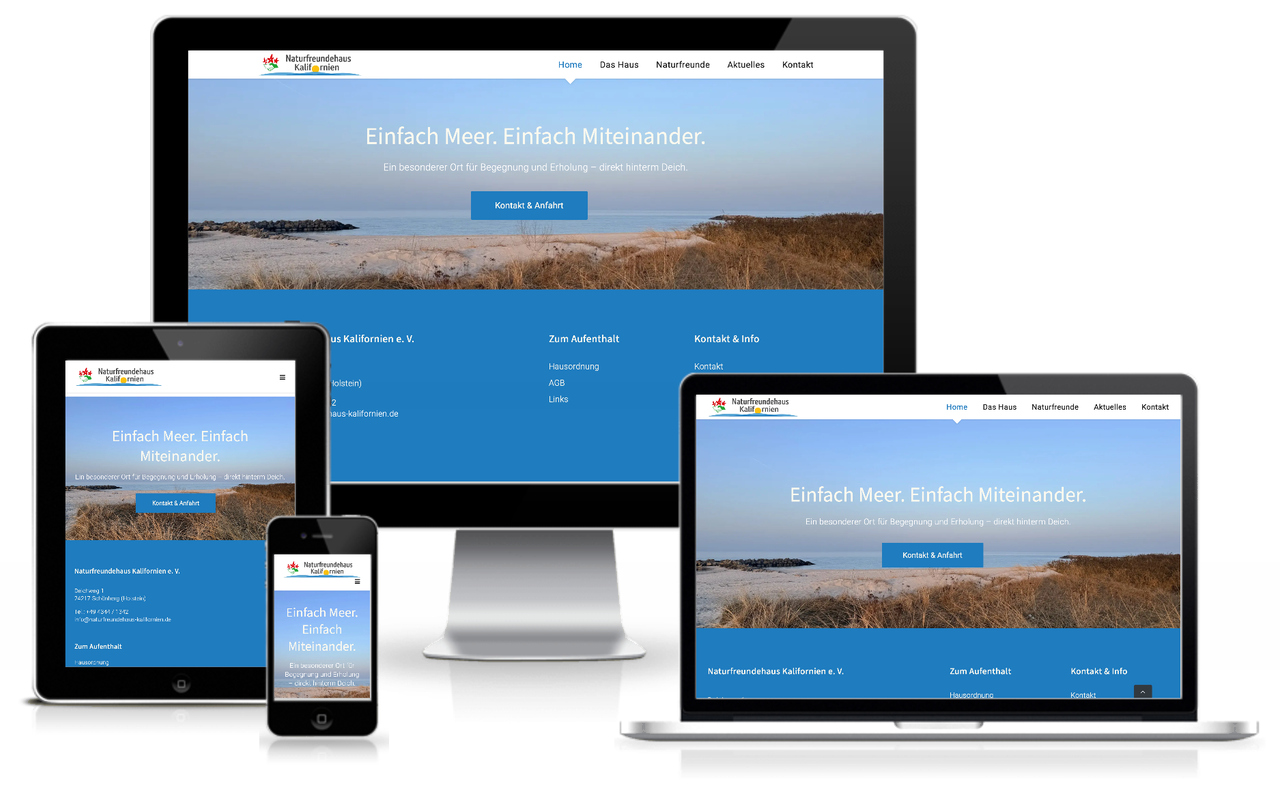 Webdesign für Naturfreundehaus Kalifornien - Footer