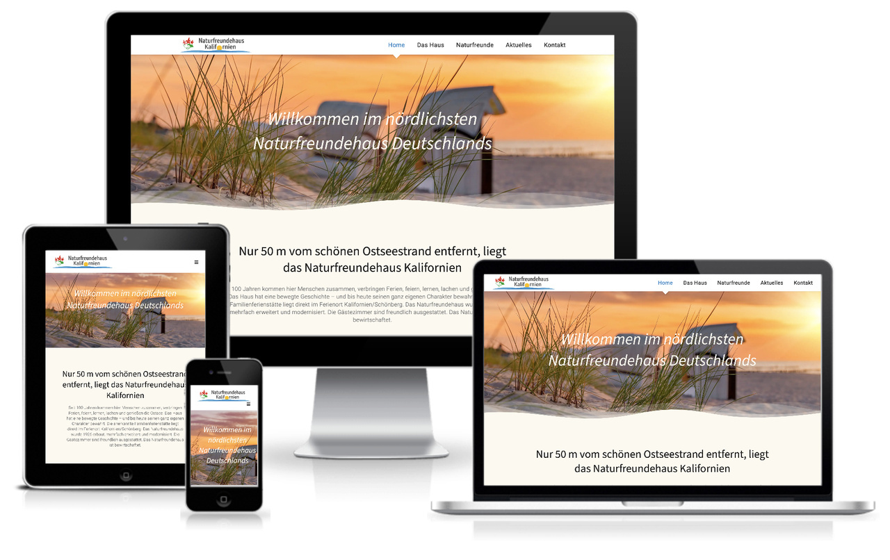 Webdesign für Naturfreundehaus Kalifornien - Homepage